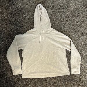 Monhton Made women’s medium lightweight cream tan hoodie sweatshirt fall neutral